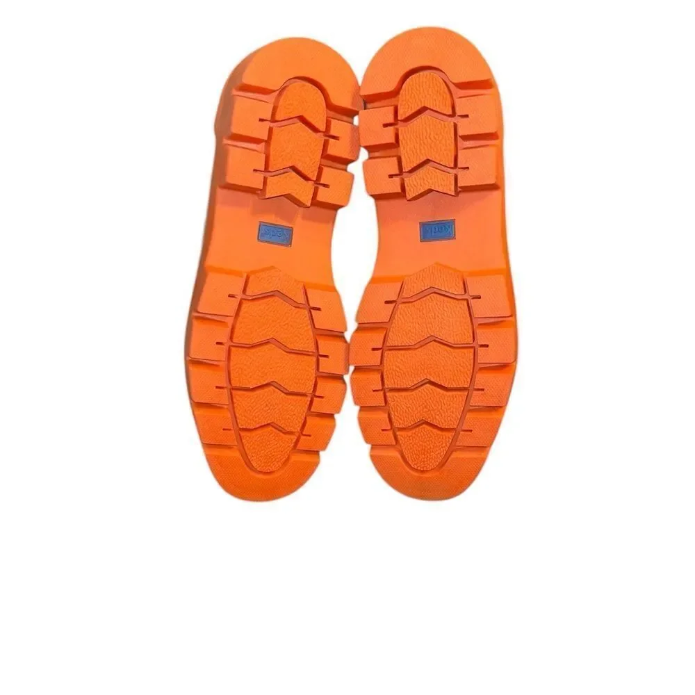 Keds Quilted Green High-Tops with Vibrant Orange Soles(Size 9)